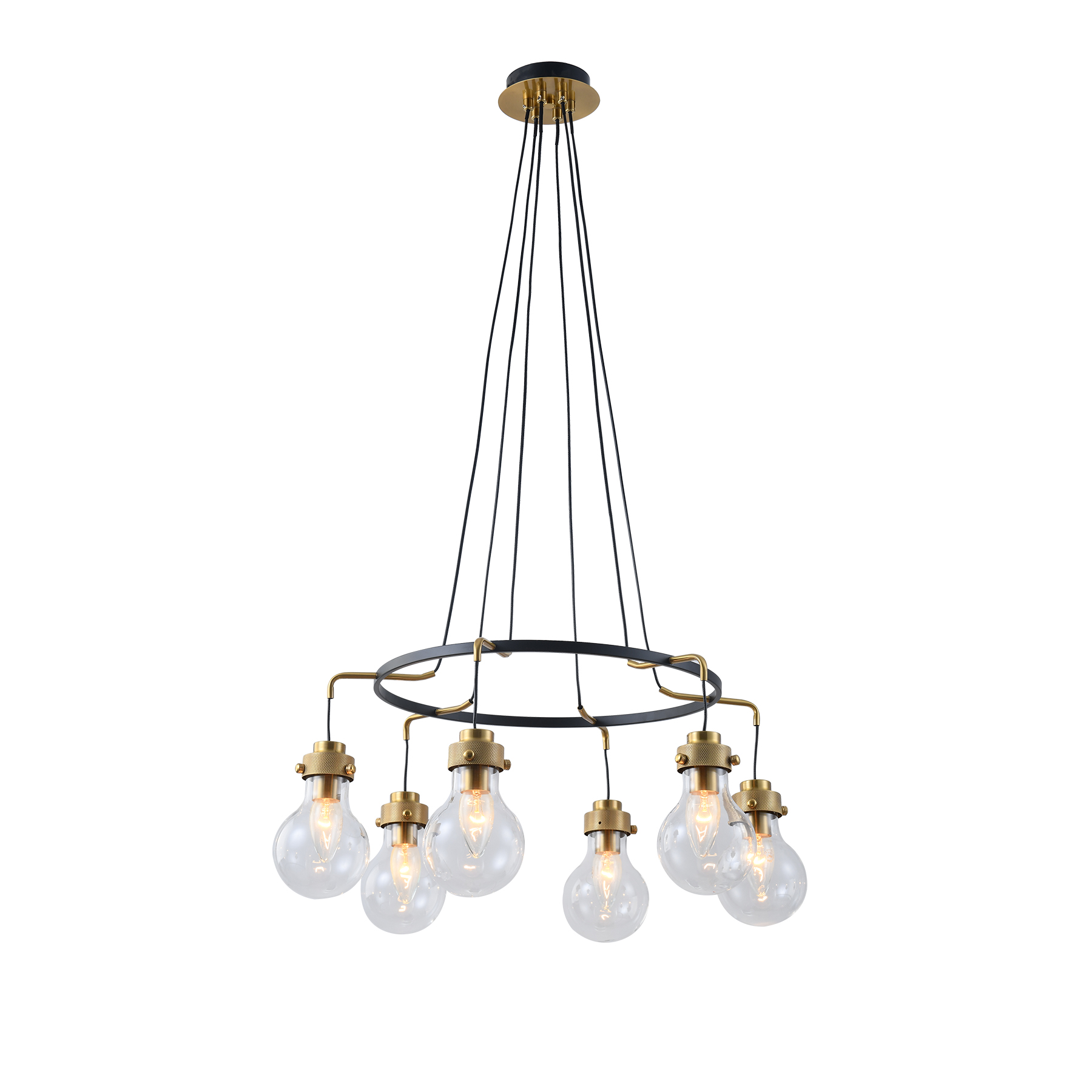 post modern industrial chandelier brass pendant light indoor livng room dining room